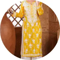 Explore trendy chikankari long kurta perfect for festive occasions