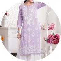 Fashionable pastel modal kurta featuring a relaxed fit and breathable fabric